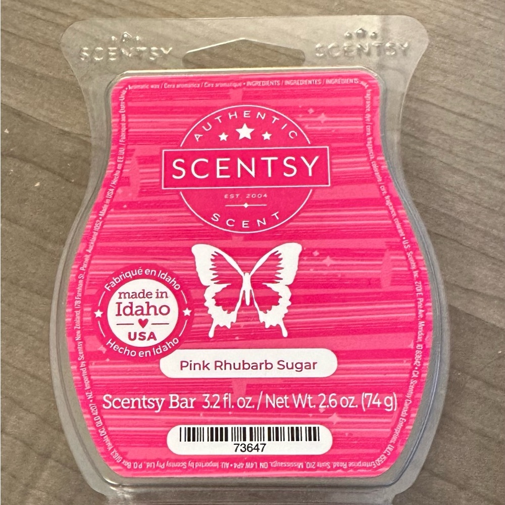 Scentsy Pink Rhubarb Sugar Wax Bar